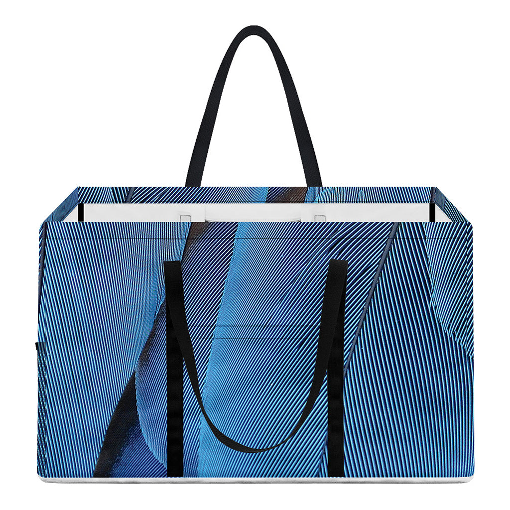 Blue Feather Print Utility Tote Bag