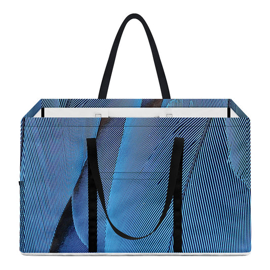 Blue Feather Print Utility Tote Bag