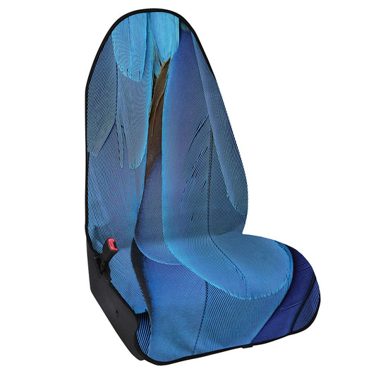 Blue Feather Print Waterproof Car Seat Cover