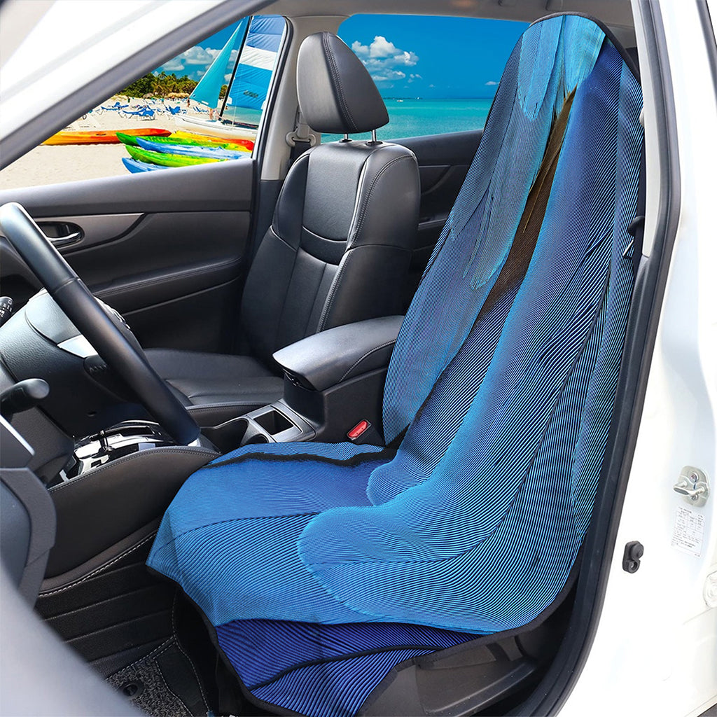 Blue Feather Print Waterproof Car Seat Cover