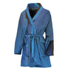 Blue Feather Print Women's Bathrobe