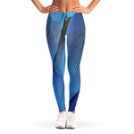 Blue Feather Print Women's Leggings