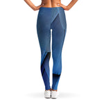 Blue Feather Print Women's Leggings