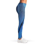 Blue Feather Print Women's Leggings