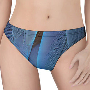 Blue Feather Print Women's Thong