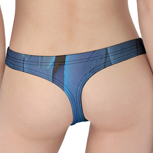 Blue Feather Print Women's Thong