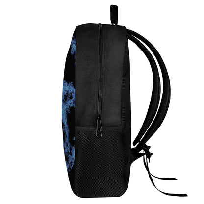 Blue Flame Pentagram Print 17 Inch Backpack