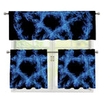 Blue Flame Pentagram Print 3 Piece Kitchen Curtains