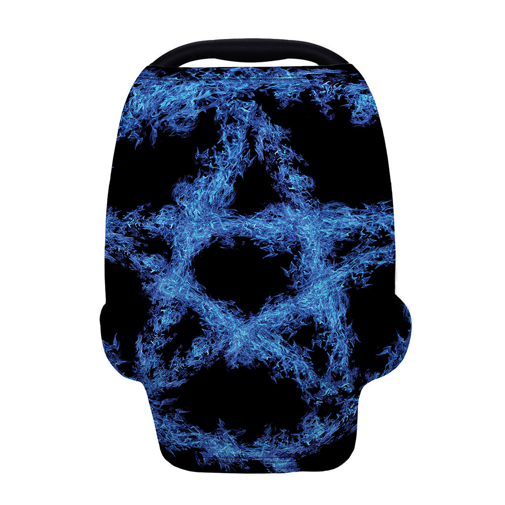Blue Flame Pentagram Print Baby Seat Cover