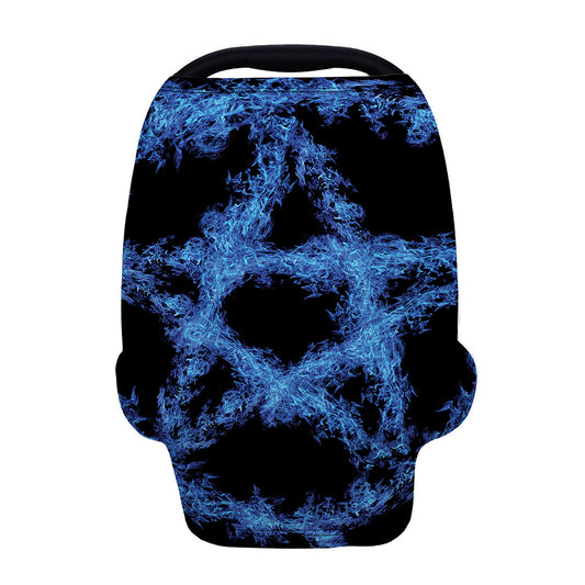 Blue Flame Pentagram Print Baby Seat Cover