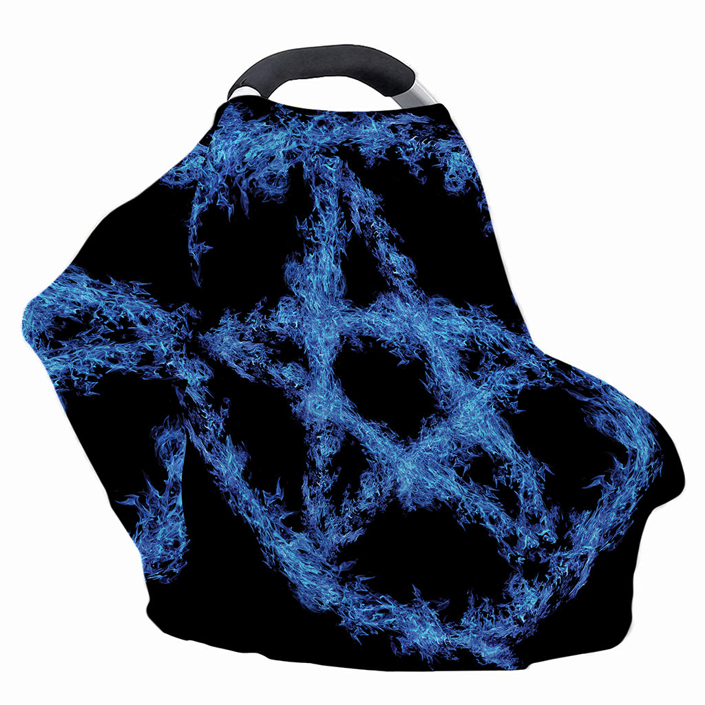 Blue Flame Pentagram Print Baby Seat Cover