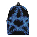 Blue Flame Pentagram Print School Backpack