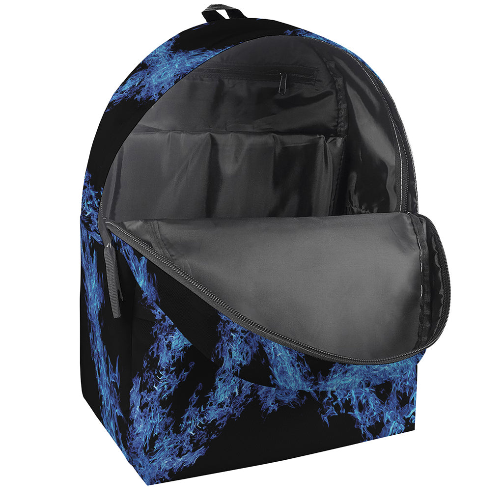 Blue Flame Pentagram Print Backpack