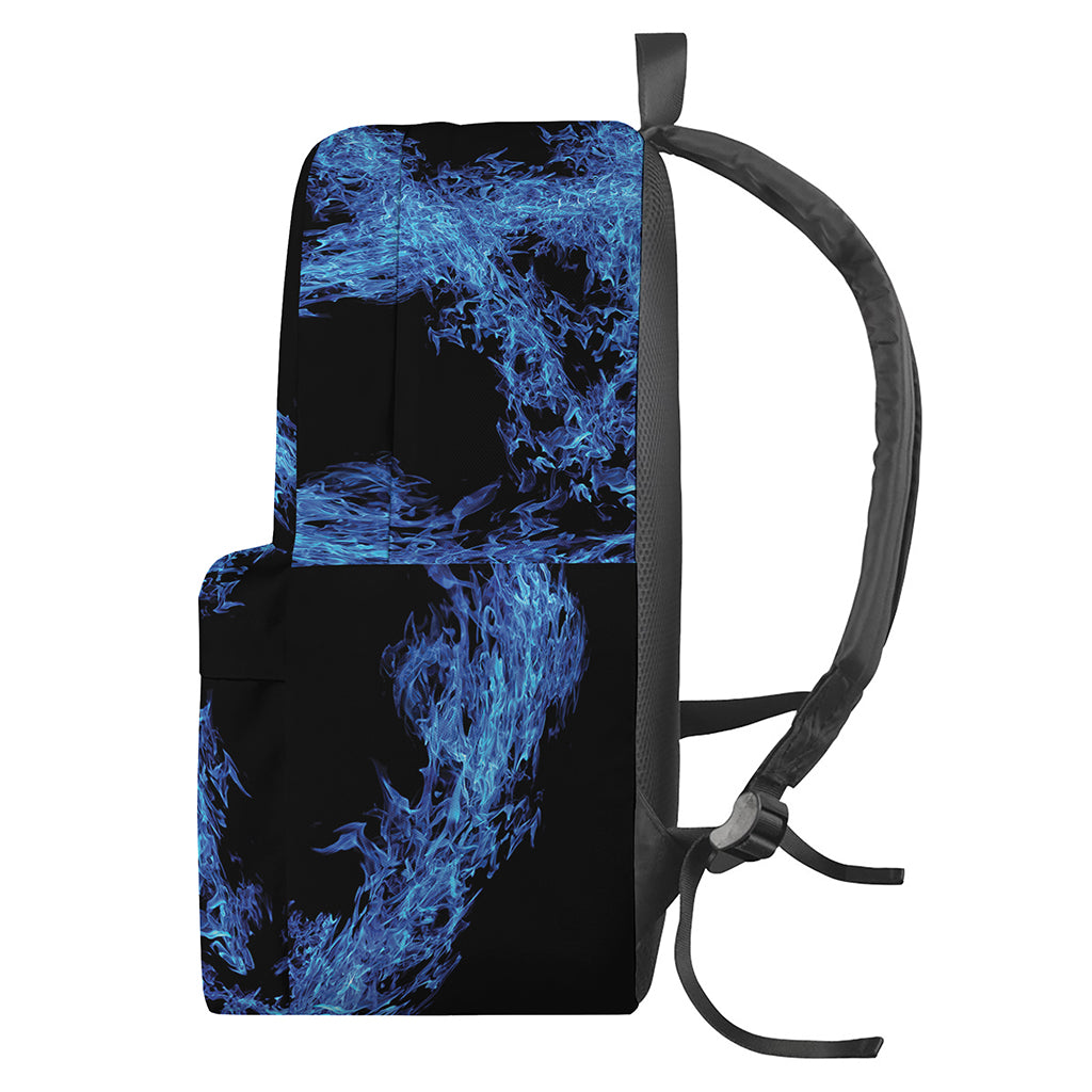 Blue Flame Pentagram Print Backpack