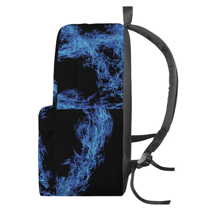 Blue Flame Pentagram Print Backpack