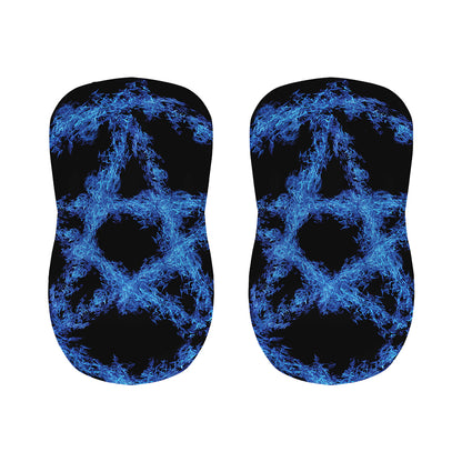 Blue Flame Pentagram Print Bar Stool Covers