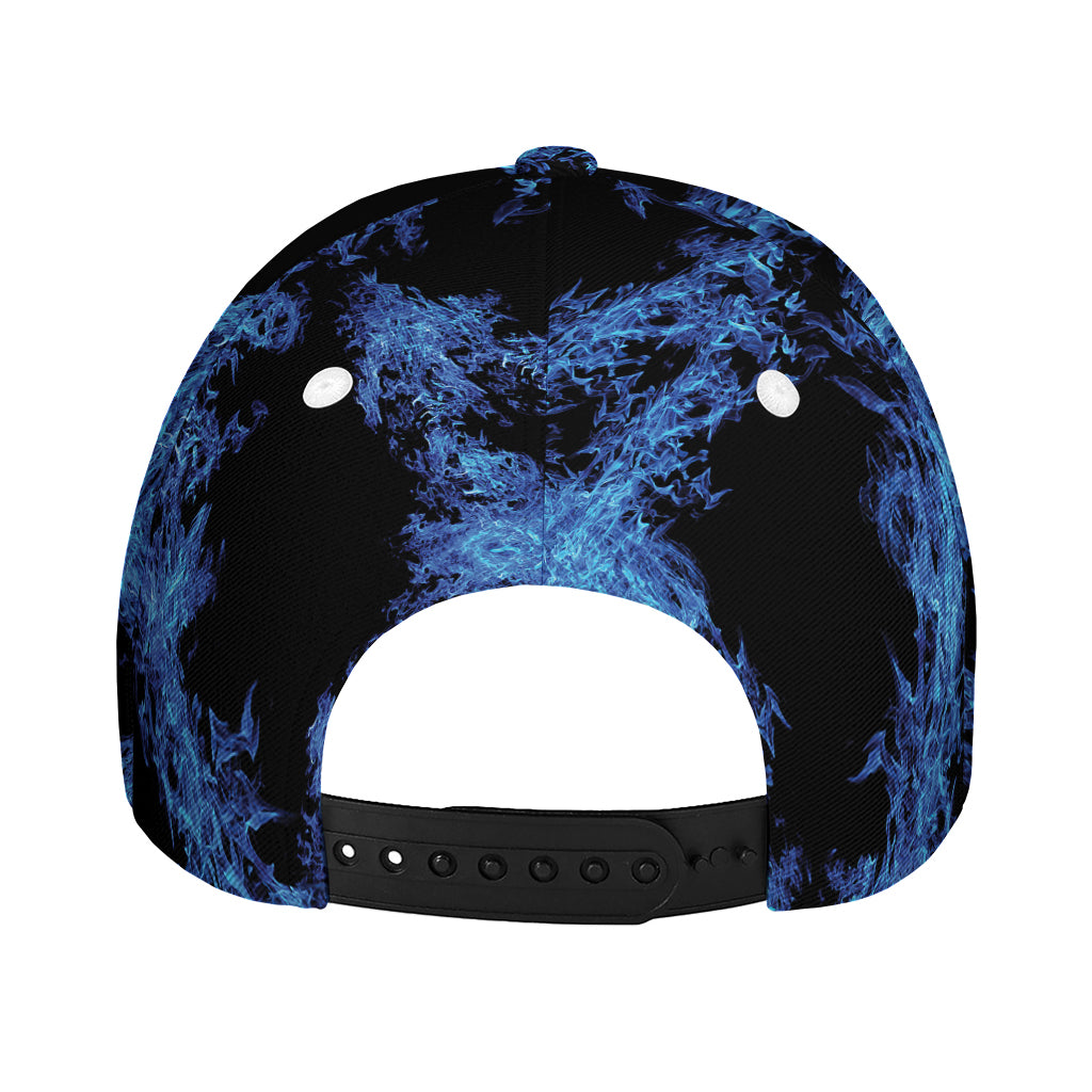 Blue Flame Pentagram Print Baseball Cap