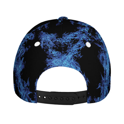 Blue Flame Pentagram Print Baseball Cap