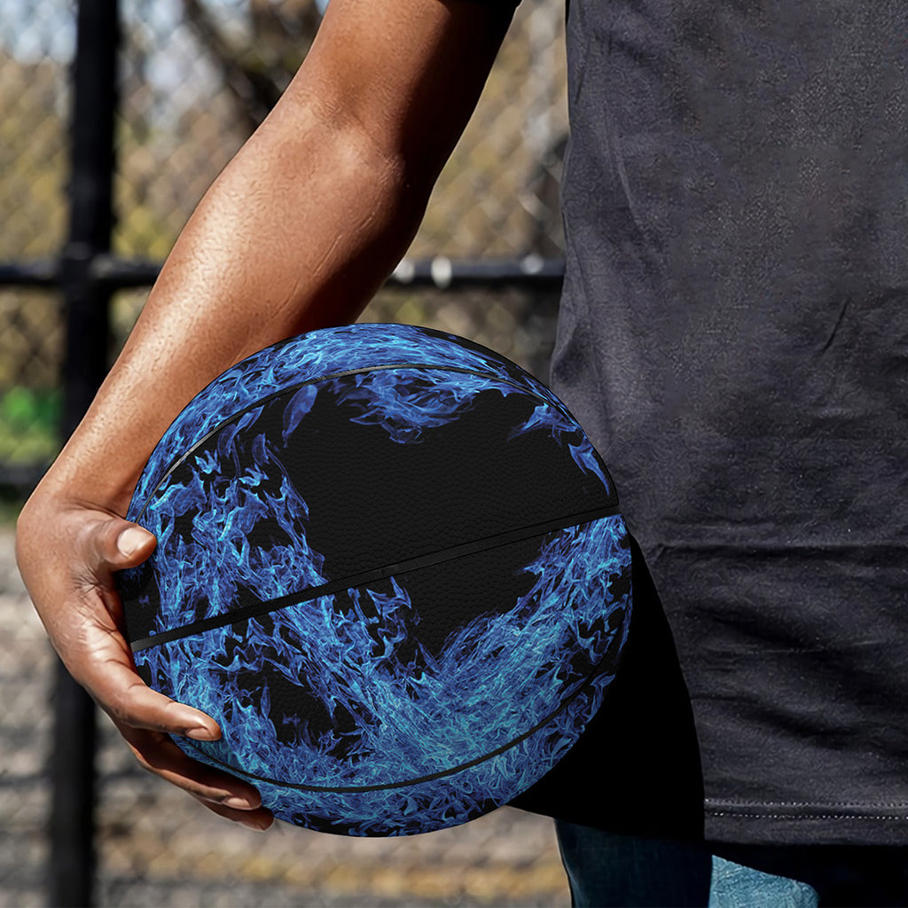 Blue Flame Pentagram Print Basketball