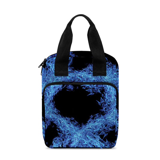 Blue Flame Pentagram Print Bible Tote Bag