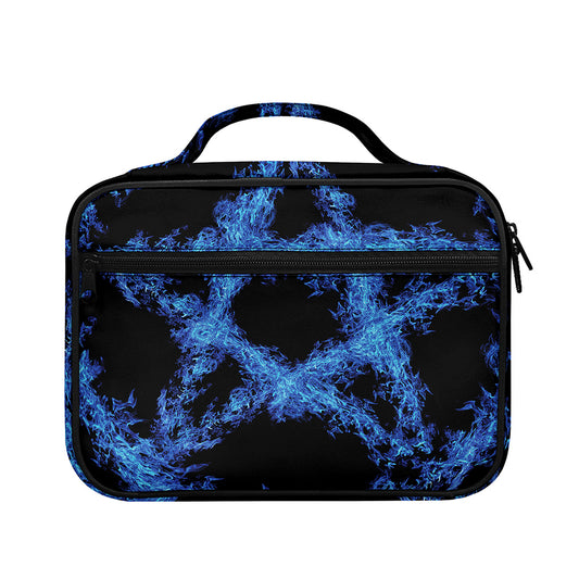 Blue Flame Pentagram Print Briefcase Bible Bag