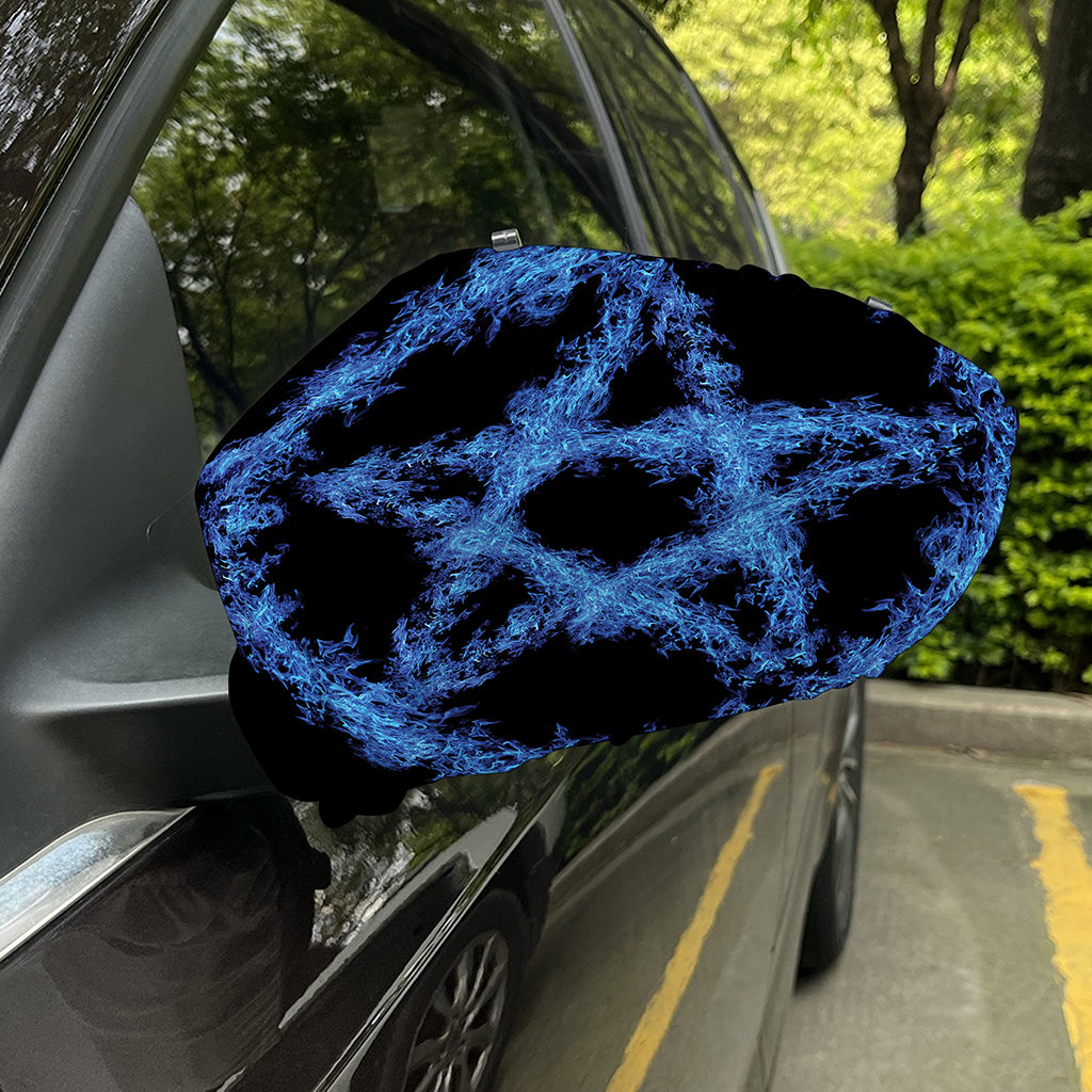Blue Flame Pentagram Print Car Side Mirror Covers