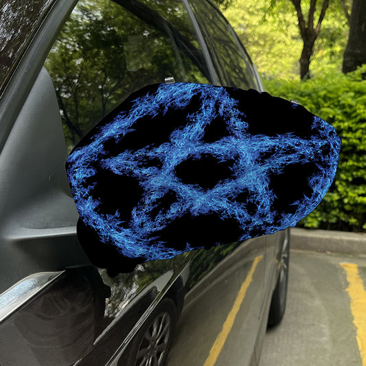 Blue Flame Pentagram Print Car Side Mirror Covers