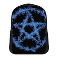 Blue Flame Pentagram Print Casual Backpack