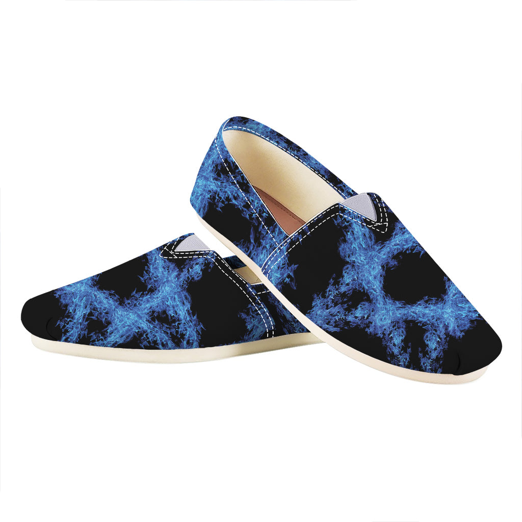Blue Flame Pentagram Print Casual Shoes