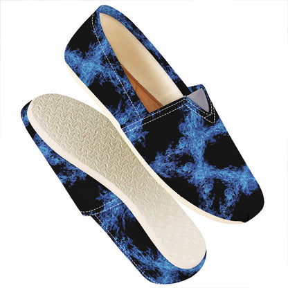 Blue Flame Pentagram Print Casual Shoes