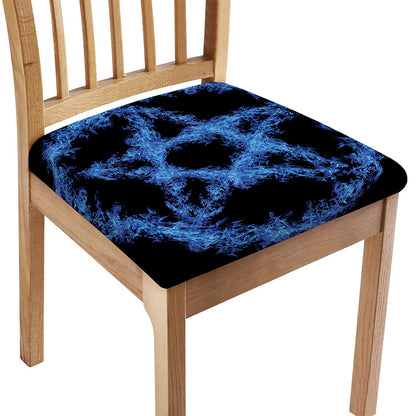 Blue Flame Pentagram Print Chair Cushion Cover