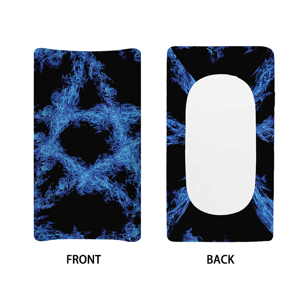 Blue Flame Pentagram Print Changing Pad Cover