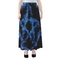 Blue Flame Pentagram Print Chiffon Maxi Skirt