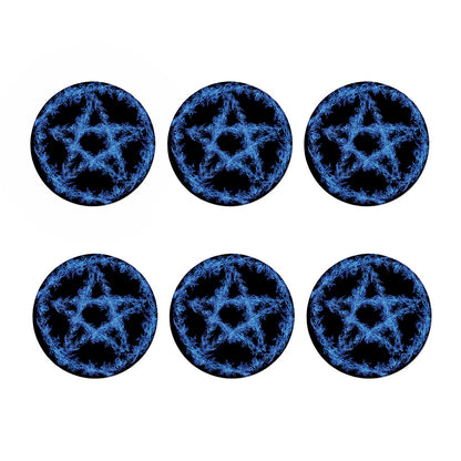 Blue Flame Pentagram Print Coaster Set