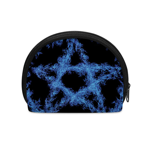 Blue Flame Pentagram Print Coin Purse