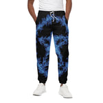 Blue Flame Pentagram Print Cotton Pants