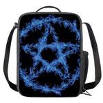 Blue Flame Pentagram Print Crossbody Lunch Bag