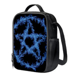 Blue Flame Pentagram Print Crossbody Lunch Bag