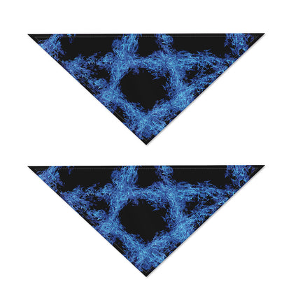 Blue Flame Pentagram Print Dog Bandana