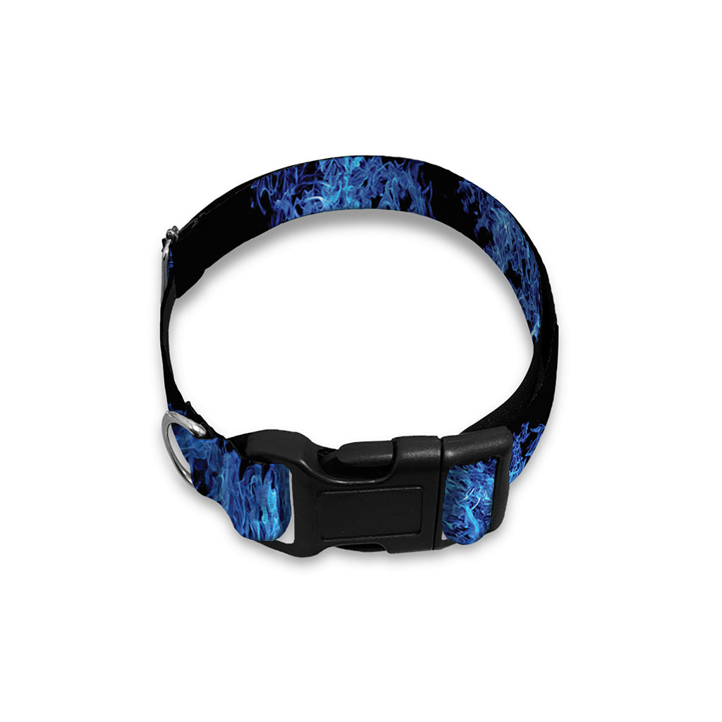 Blue Flame Pentagram Print Dog Collar