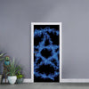 Blue Flame Pentagram Print Door Sticker