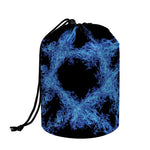 Blue Flame Pentagram Print Drawstring Makeup Bag