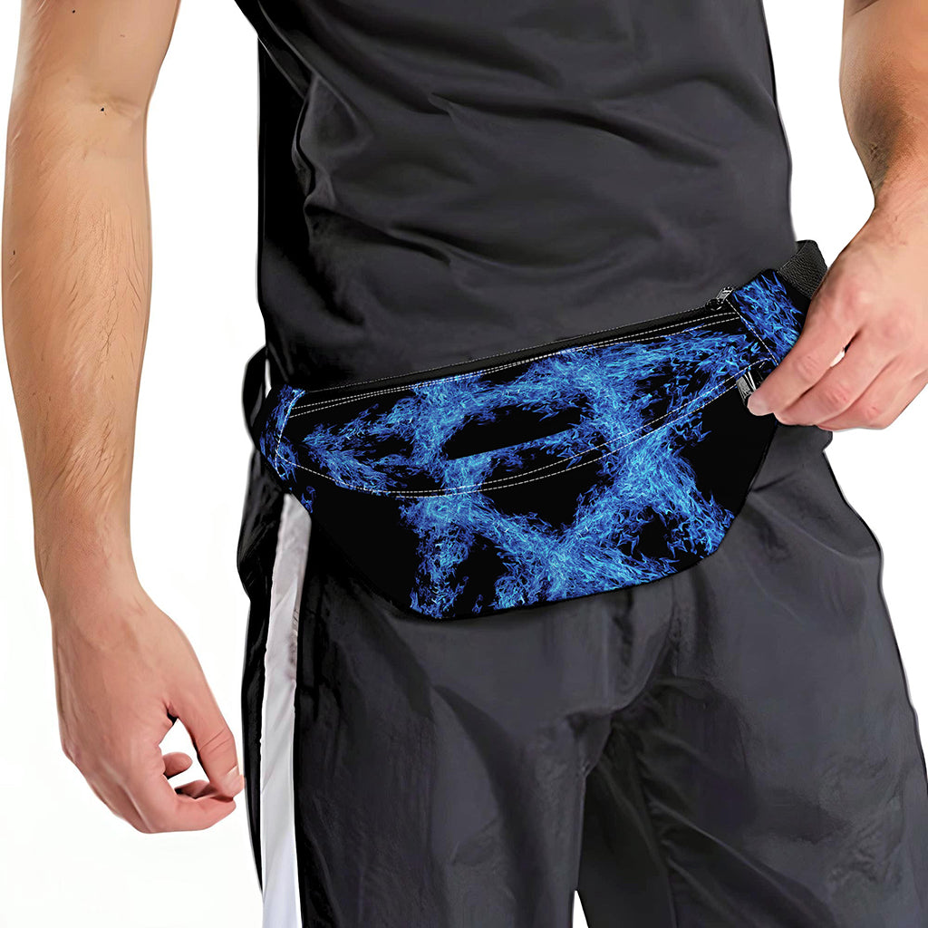 Blue Flame Pentagram Print Fanny Pack