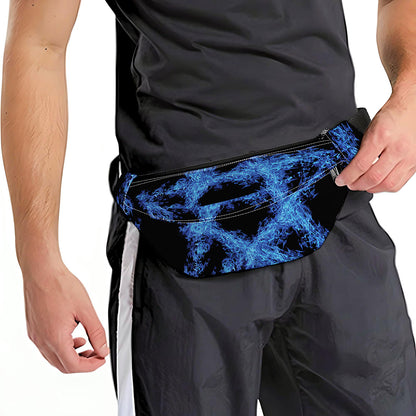 Blue Flame Pentagram Print Fanny Pack