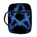Blue Flame Pentagram Print Front Pocket Bible Bag