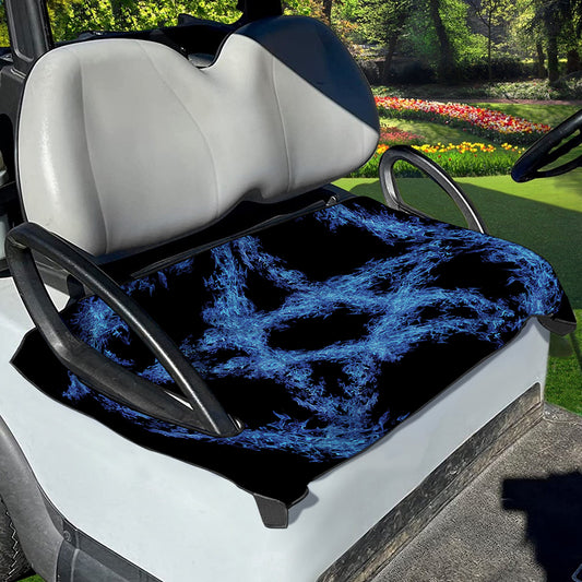 Blue Flame Pentagram Print Golf Cart Seat Cover