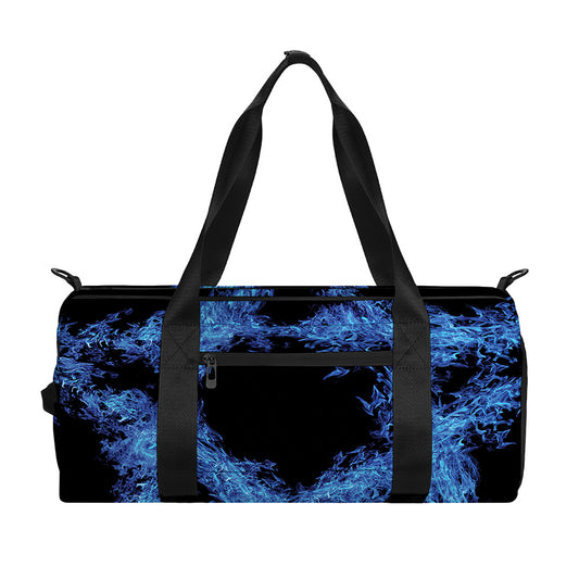 Blue Flame Pentagram Print Gym Bag