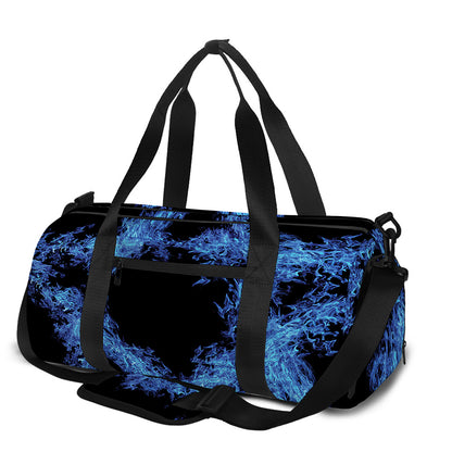 Blue Flame Pentagram Print Gym Bag