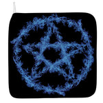 Blue Flame Pentagram Print Hand Towel