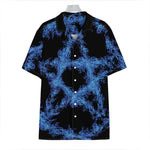 Blue Flame Pentagram Print Hawaiian Shirt